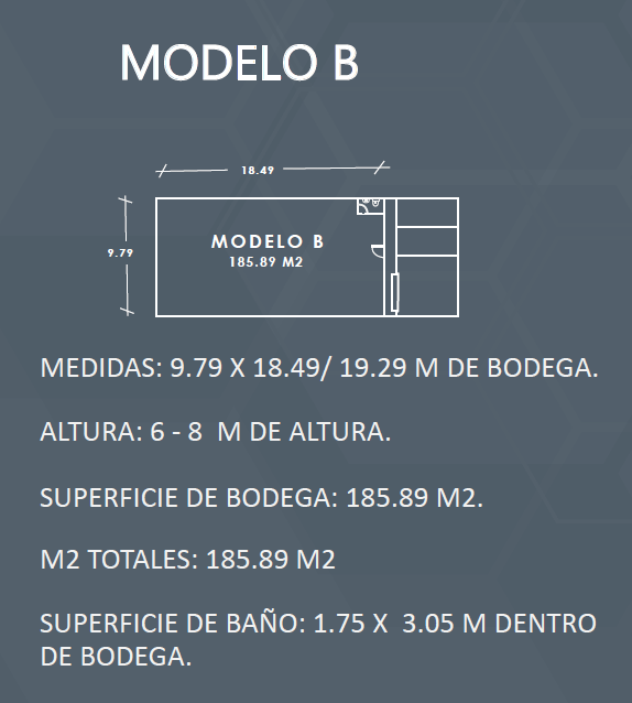 7 de 13: PLANO BODEGA TIPO B 185 m2