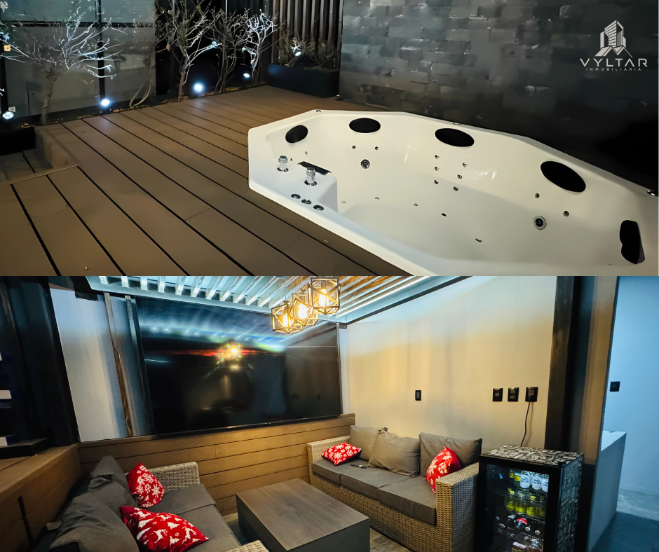 8 de 11: ROOF GARDEN CON JACUZZI Y SALA