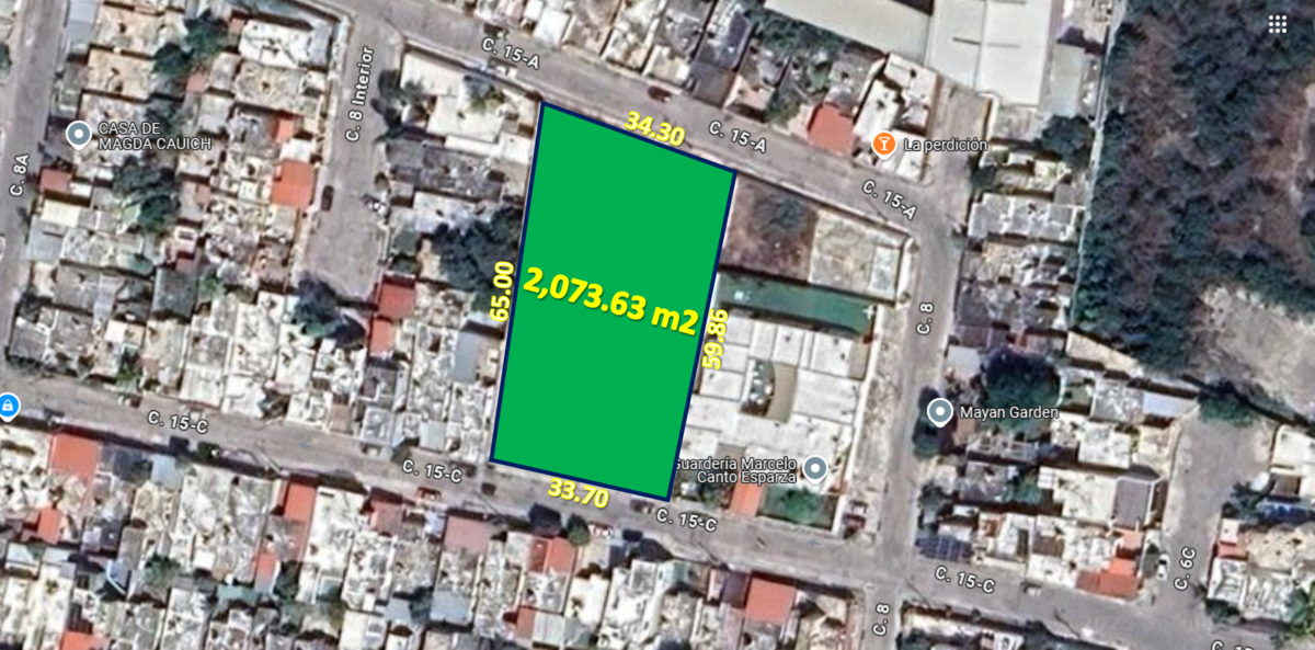 Terreno de 2,073.63 m2 en la Colonia Vergel 65 Mérida Yucatán
