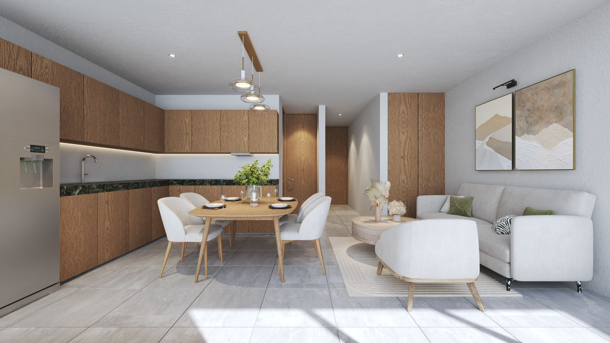 2 de 12: Sala, Comedor y Cocina