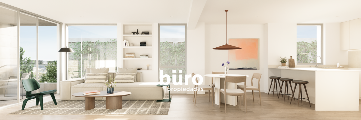2 de 8: Sala comedor con salida a terraza y cocina integrada