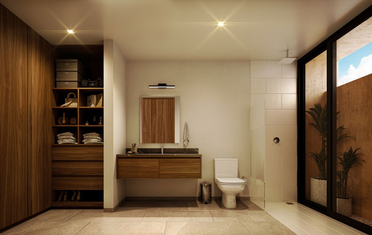 4 de 13: Baño con area verde