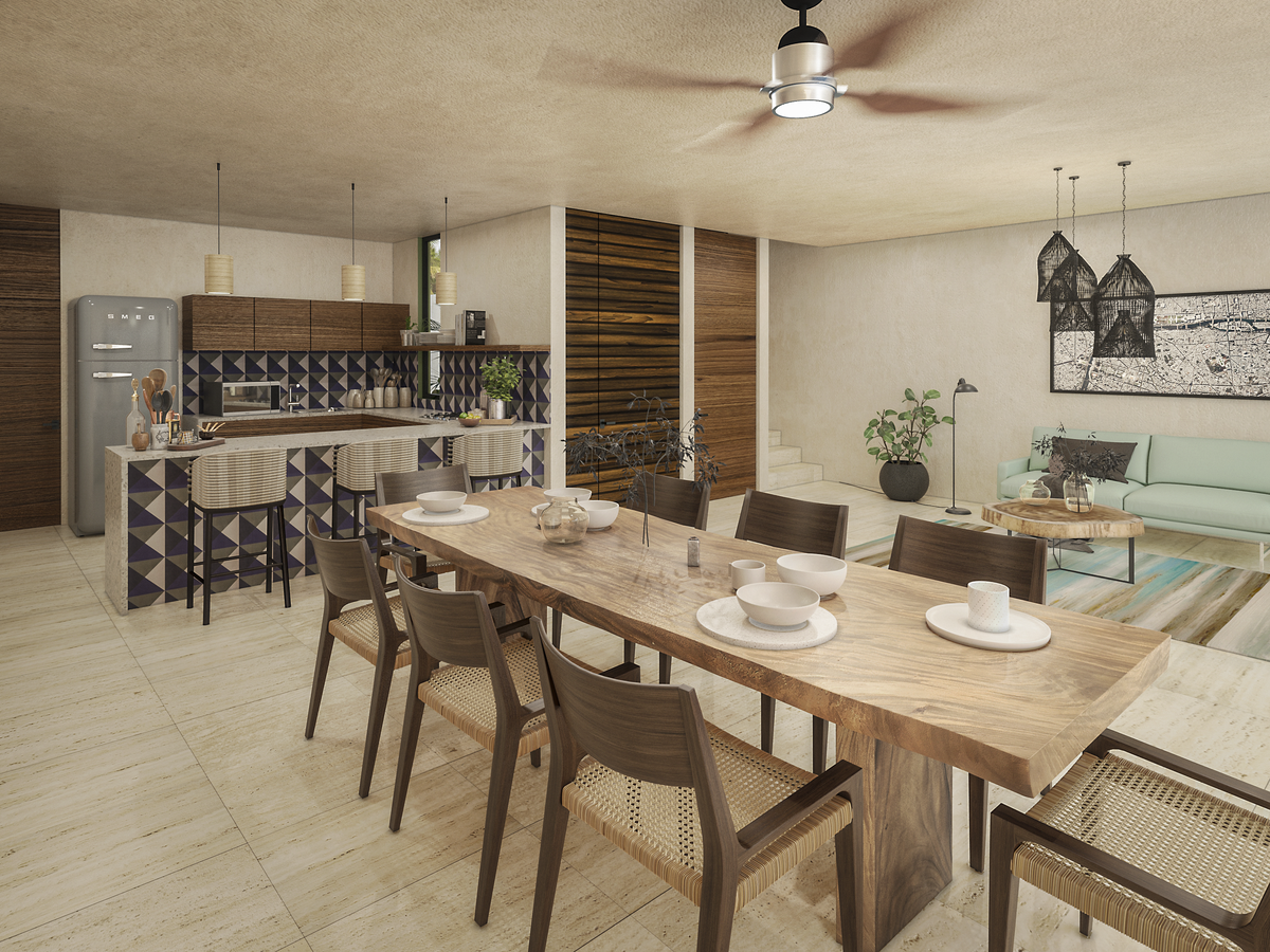 3 of 6: Sala, Comedor y Cocina