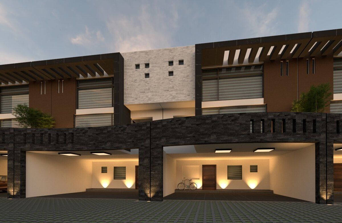 1 de 14: Fachada conjunto 6 casas