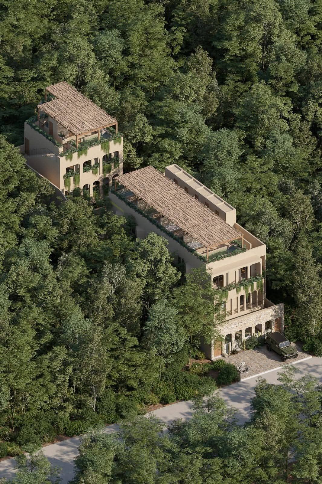 4 de 19: Overhead jungle view, Casa Emilia, Tulum, private pool.