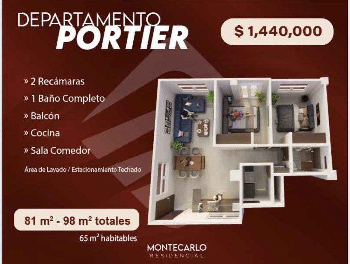 Modelo de Departamento Mistral ubicado en Montecarlo Residencial en Preventa
