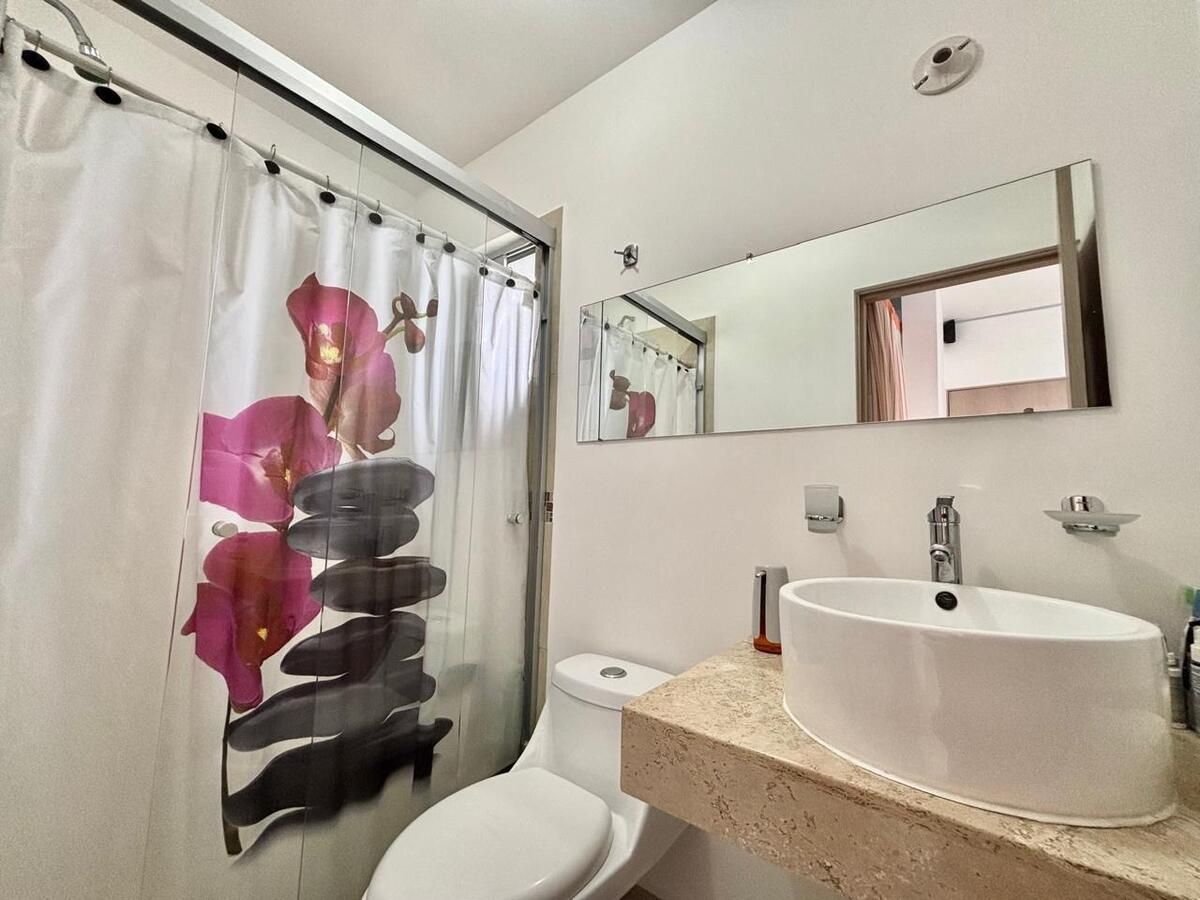 15 de 49: Baño integrado en rec. Ppal con cancel vidrio templado.