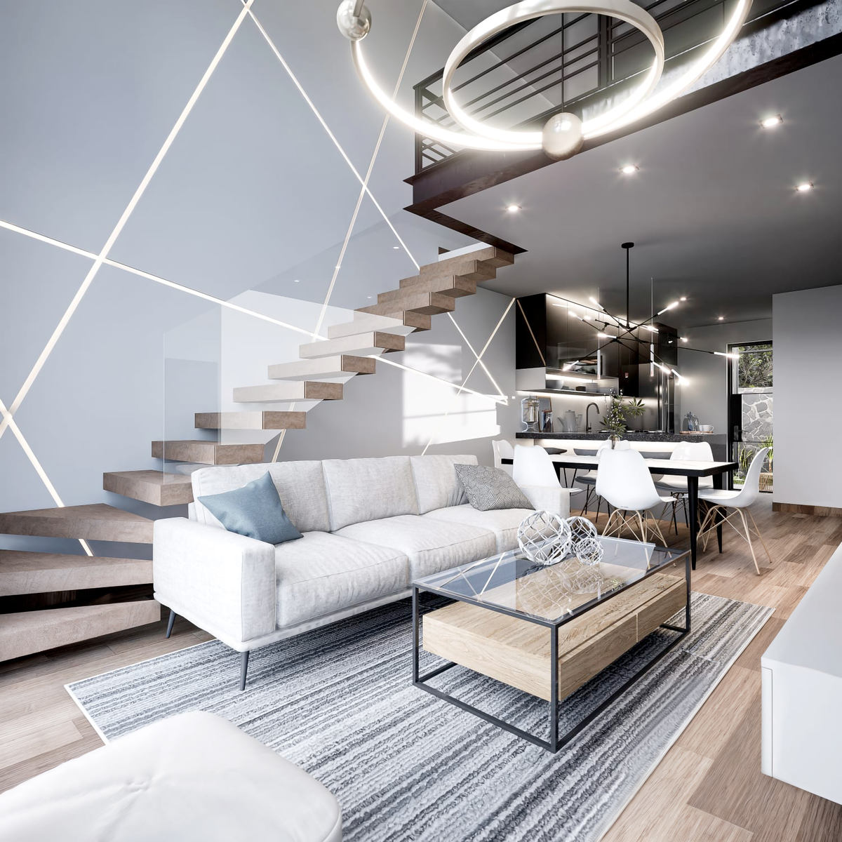 1 de 17: Render Sala/Comedor