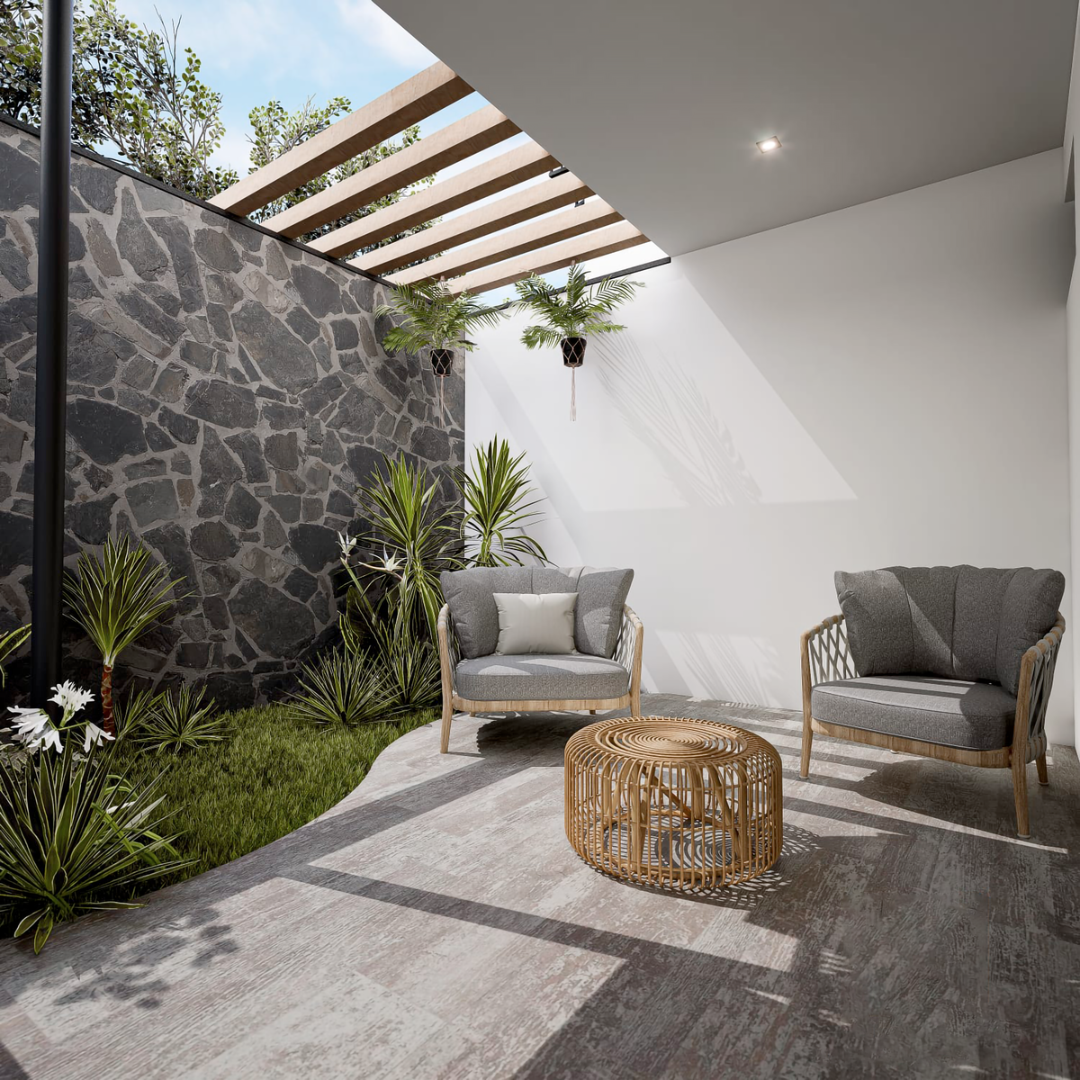 5 de 17: Render Patio Trasero
