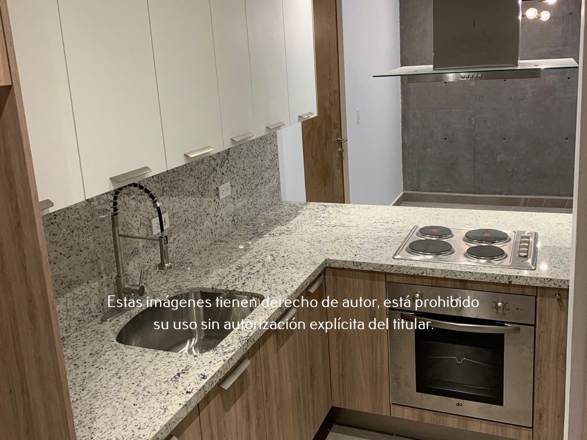 3 de 13: Departamento en cocina equipada, estufa campana refrigerador