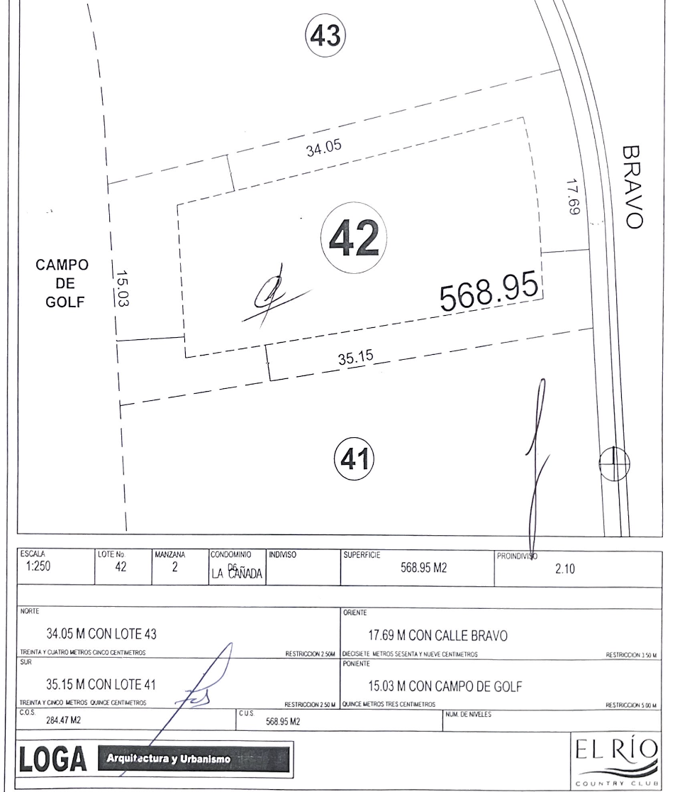 46 de 47: Plano Lote 42 La Cañada