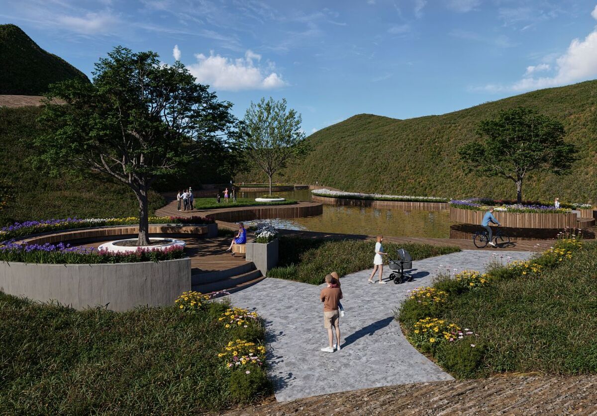 18 of 33: Lago artificial (Render)