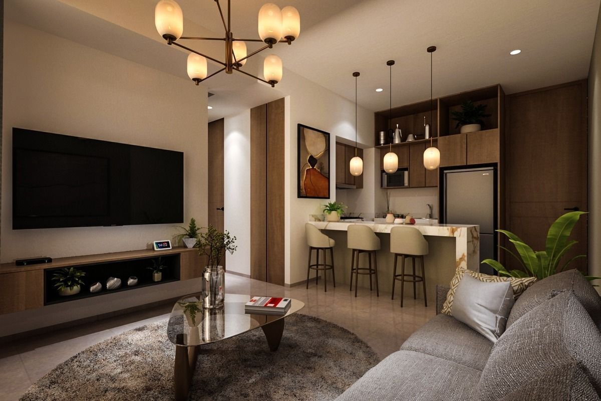 1 de 8: Sala, Comedor y Cocina