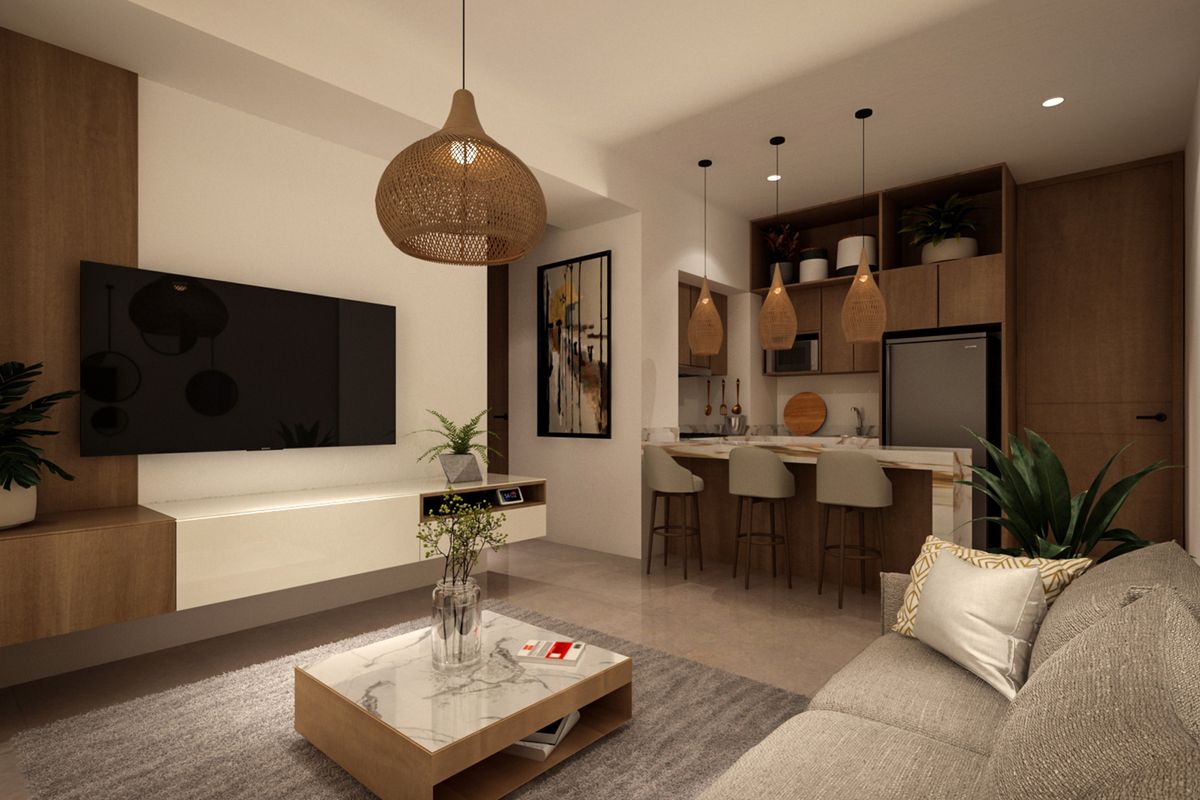 1 de 9: Sala, Comedor y Cocina