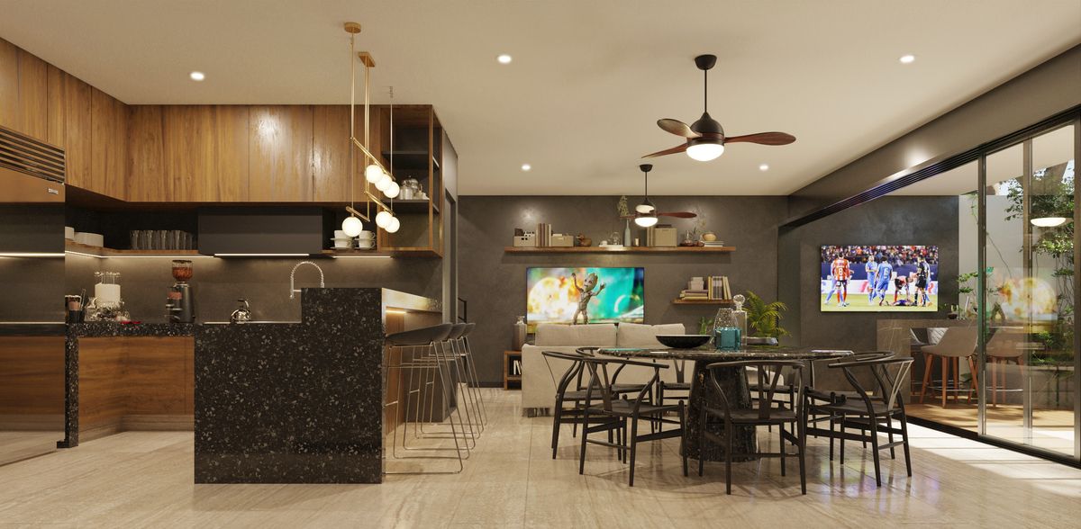 4 de 16: Cocina sala comedor