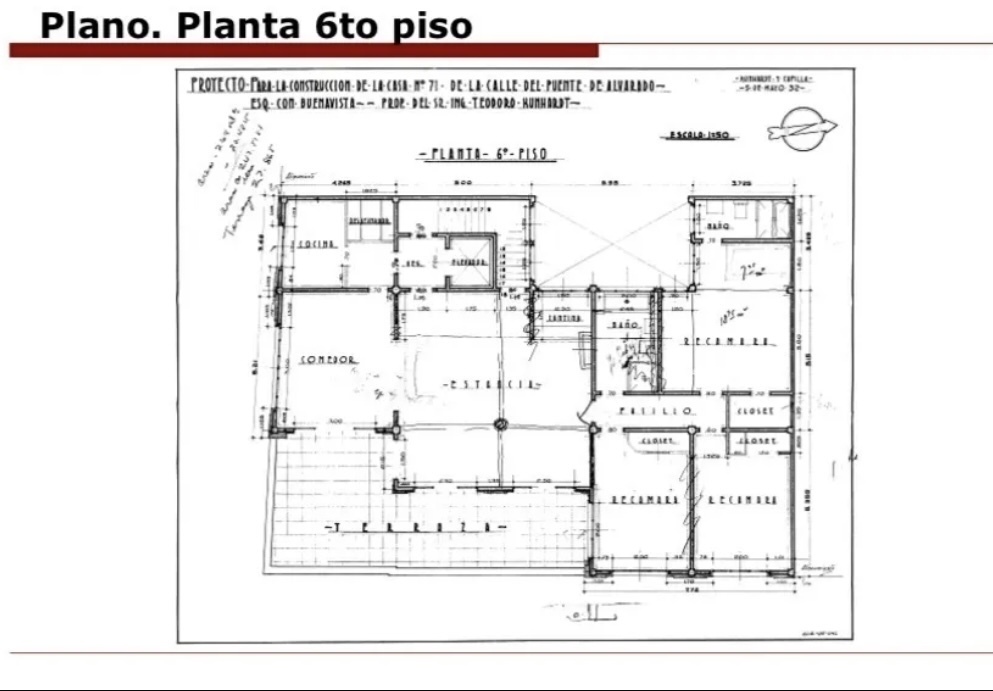 4 de 4: Plano planta 6to. piso