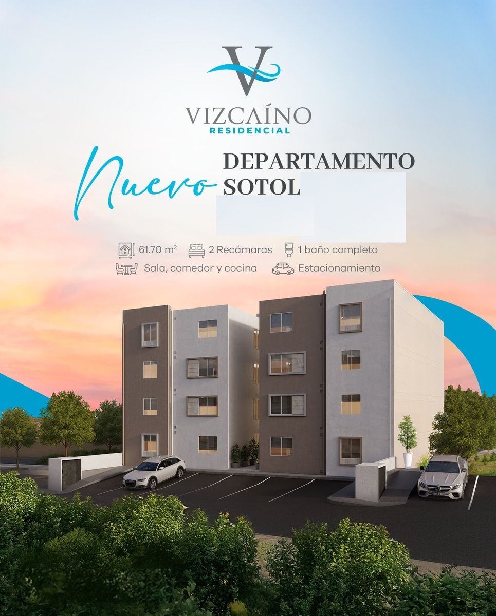 Departamento en Venta Modelo Sotol en Vizcaino Residencial Desde