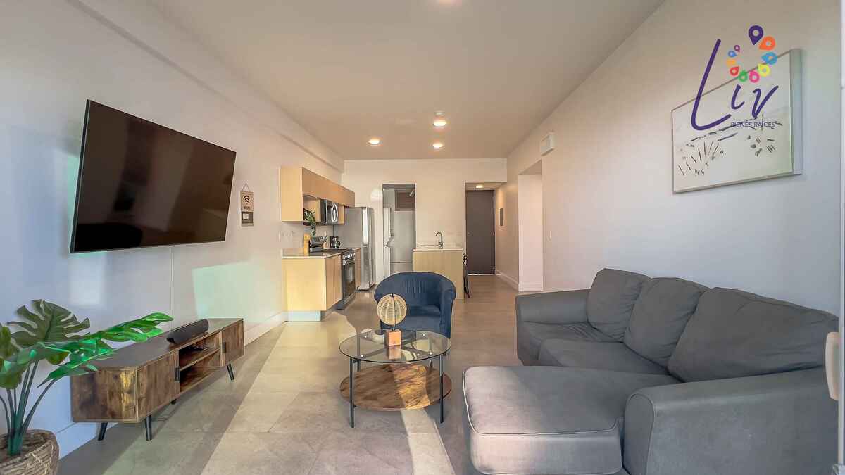 19 of 34: Condo common area - Kitchen, dining and living room