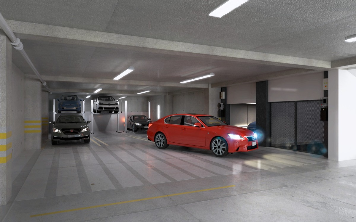 16 de 18: Render estacionamiento (con apila coches).
