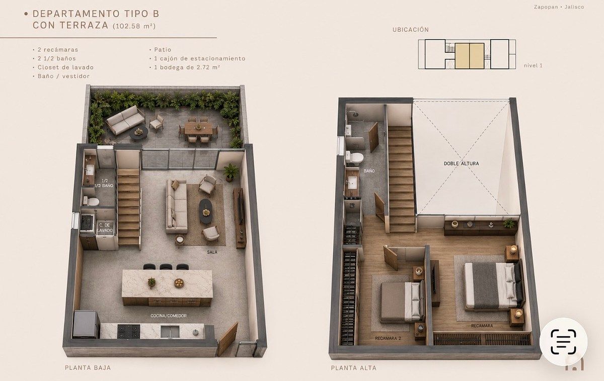 LOFT DE 2 ANDARES TORRE NAGU ZAPOPAN, foto 1 de 28