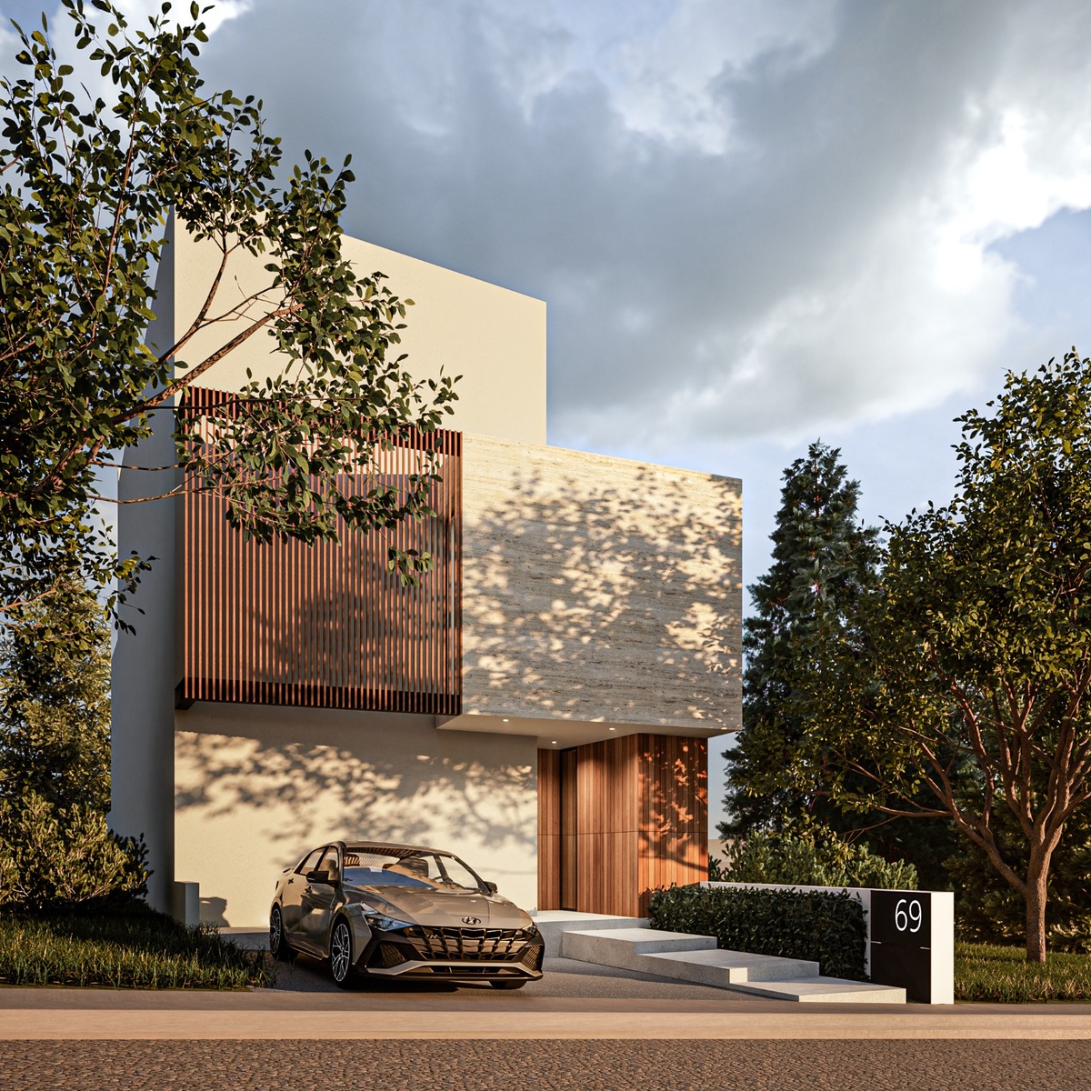 1 de 7: Fachada Moderna. Diseño Arquitectónico de Autor