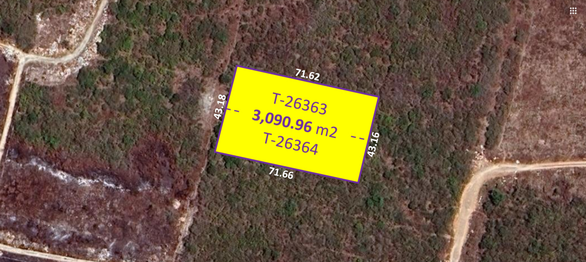 Terreno de 3,090.96 m2 en Tixcuytún Mérida Yucatán