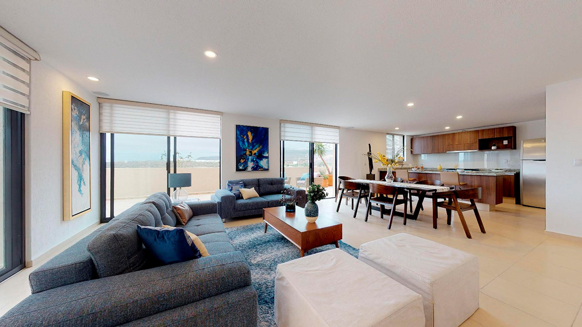 2 de 8: Sala, comedor y cocina