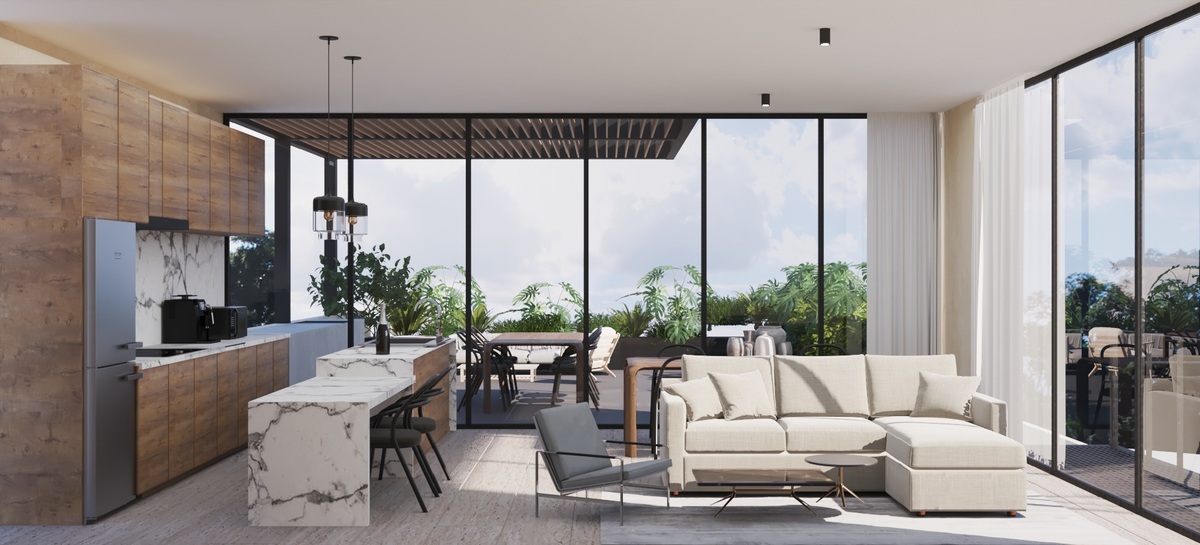 3 de 16: Sala, Comedor y Cocina