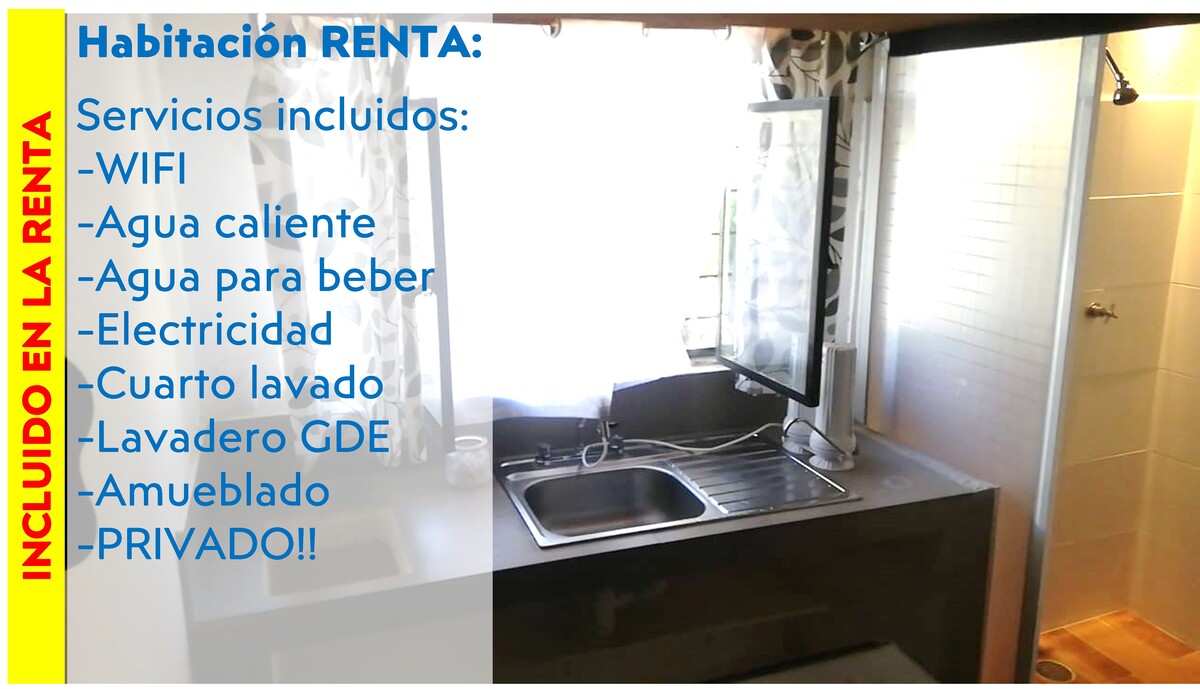 2 of 20: Cuarto 1: Cocineta y baño privados, con anuncio de renta