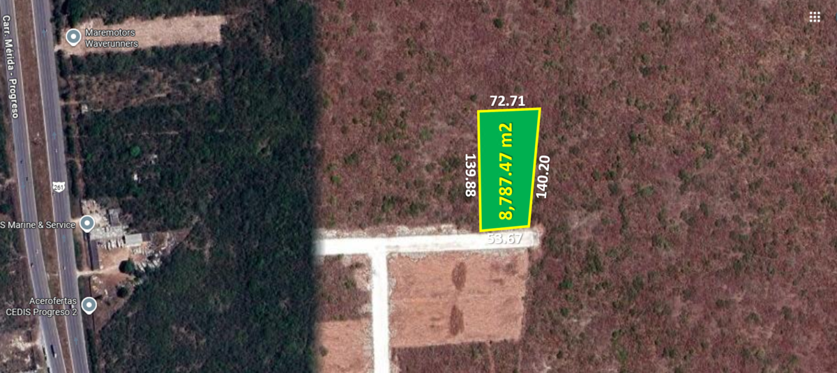 Terreno de 8,787.47 m2 en San Ignacio Progreso Yucatán