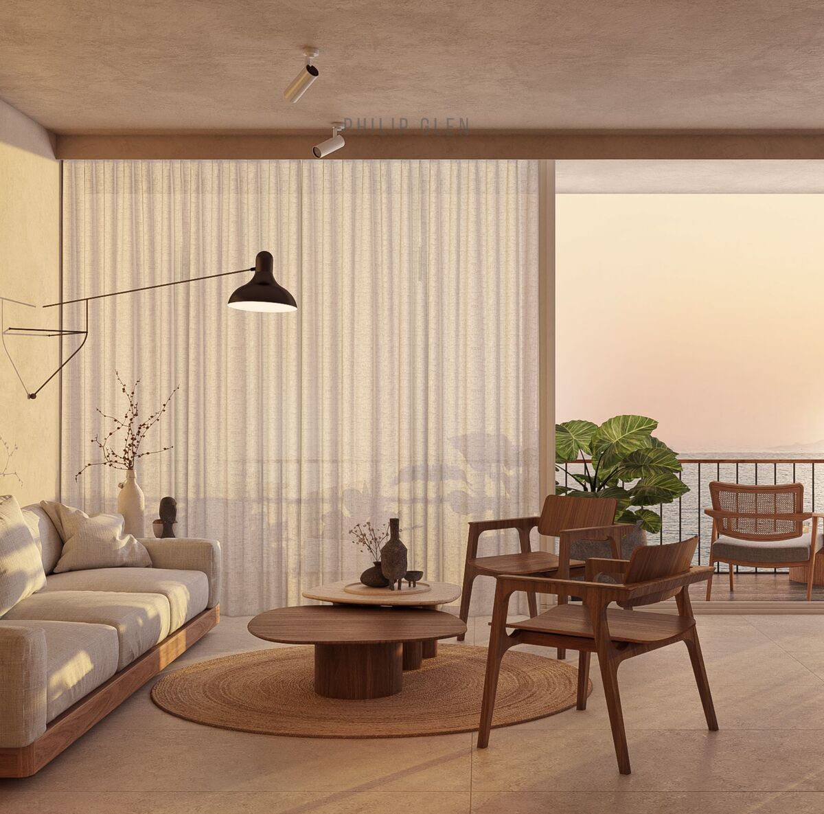 4 de 49: Living room with balcony and sea views