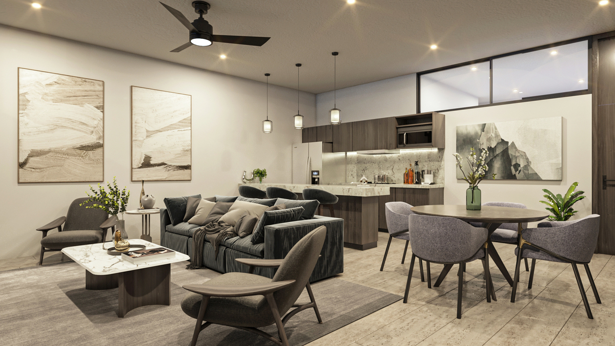 1 de 10: Sala, Comedor y Cocina