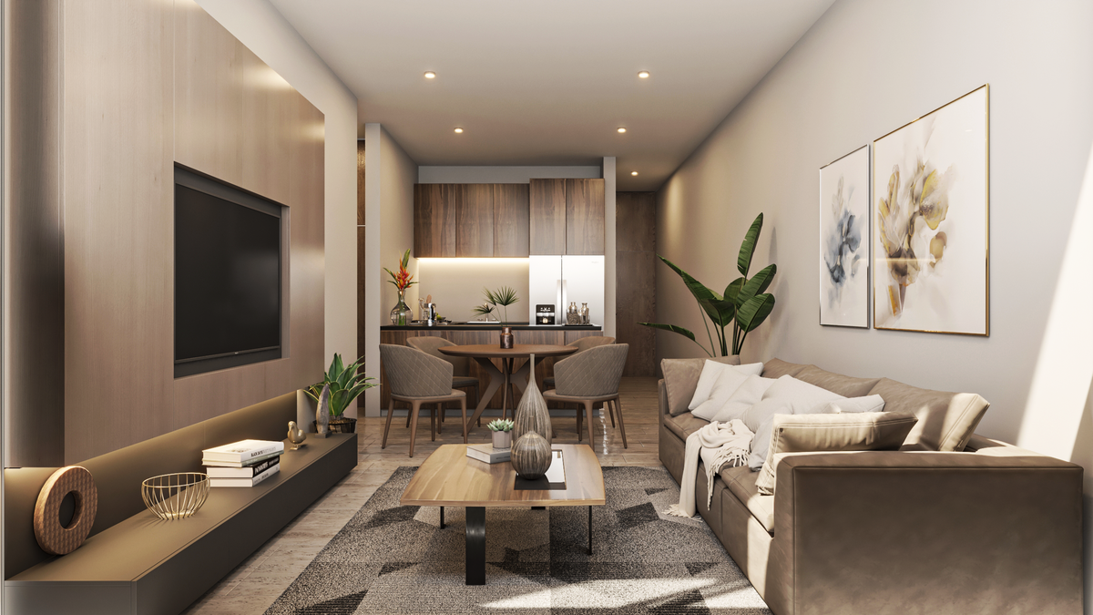 2 de 14: Sala, Comedor y Cocina