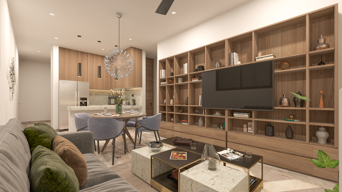 3 de 14: Sala, Comedor y Cocina