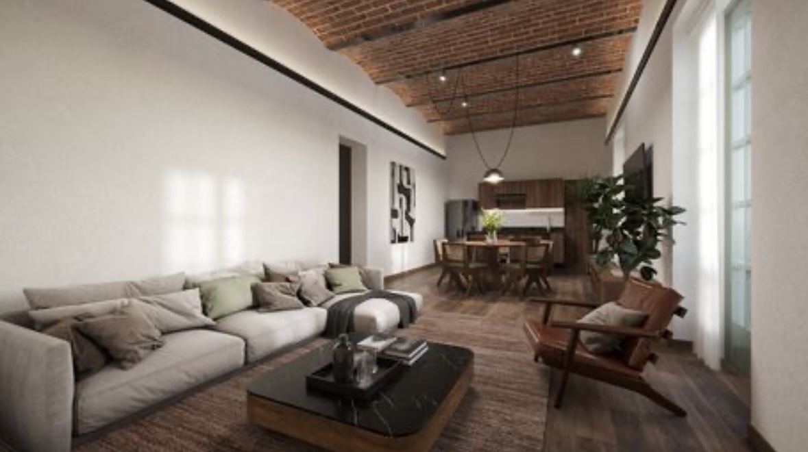 1 of 11: Sala comedor con ventanas exteriores