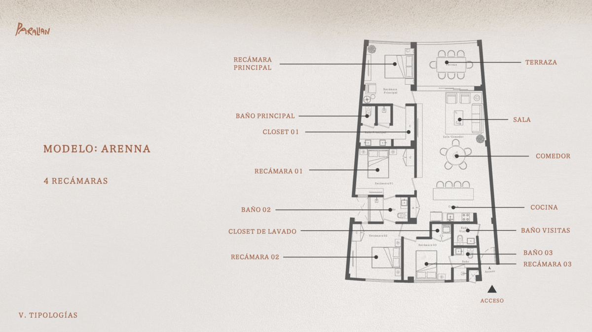 18 de 24: Modelo Arena (4 recámaras)