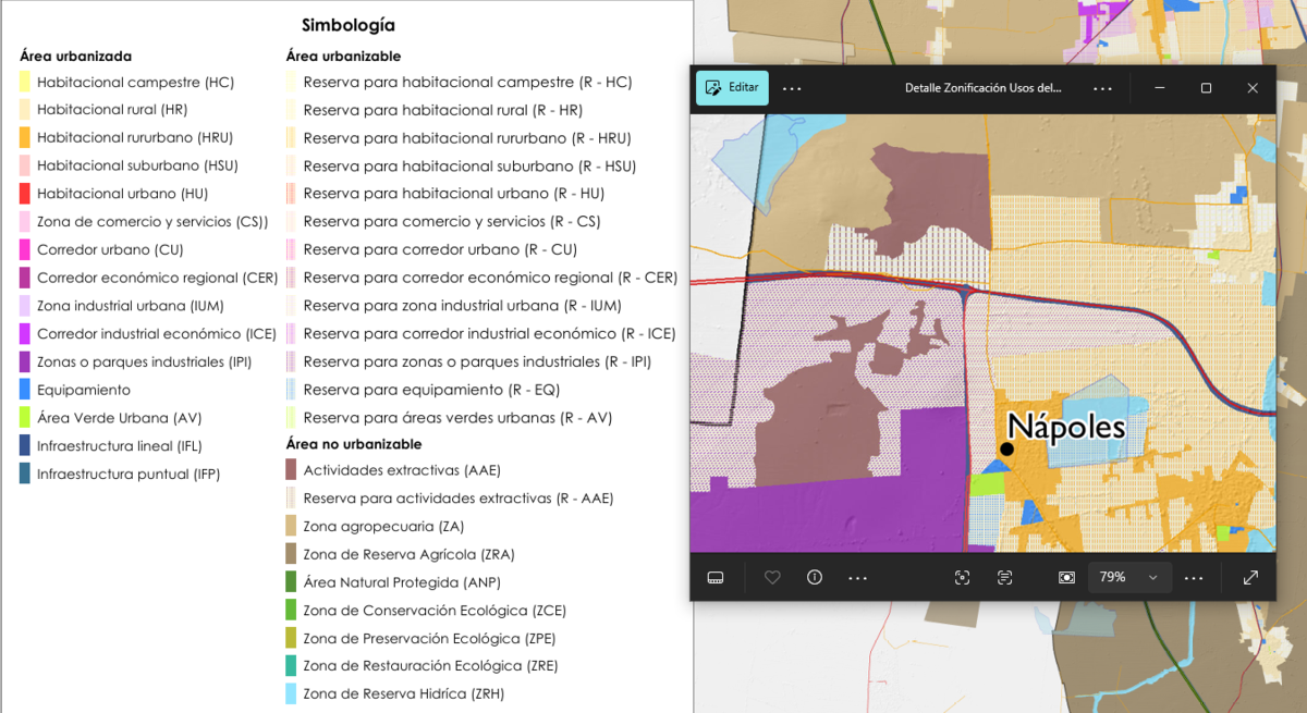 2 of 13: Simbología y  Zonificación de Uso del Suelo para el terreno
