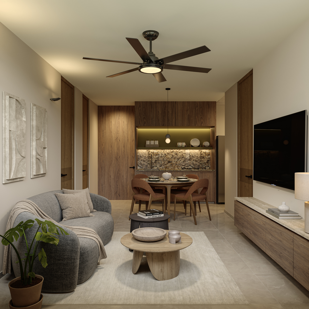 1 de 11: Sala, Comedor y Cocina