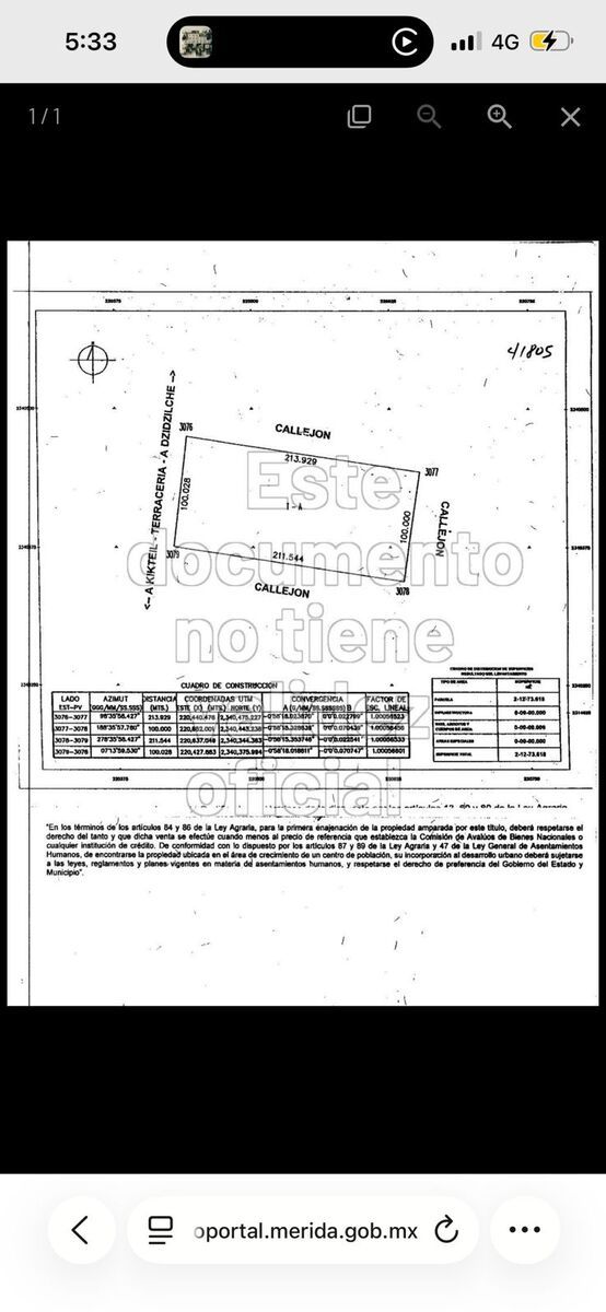 1 de 3: croquis catastral