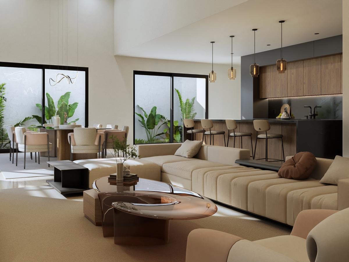 3 de 8: Sala, Comedor y Cocina