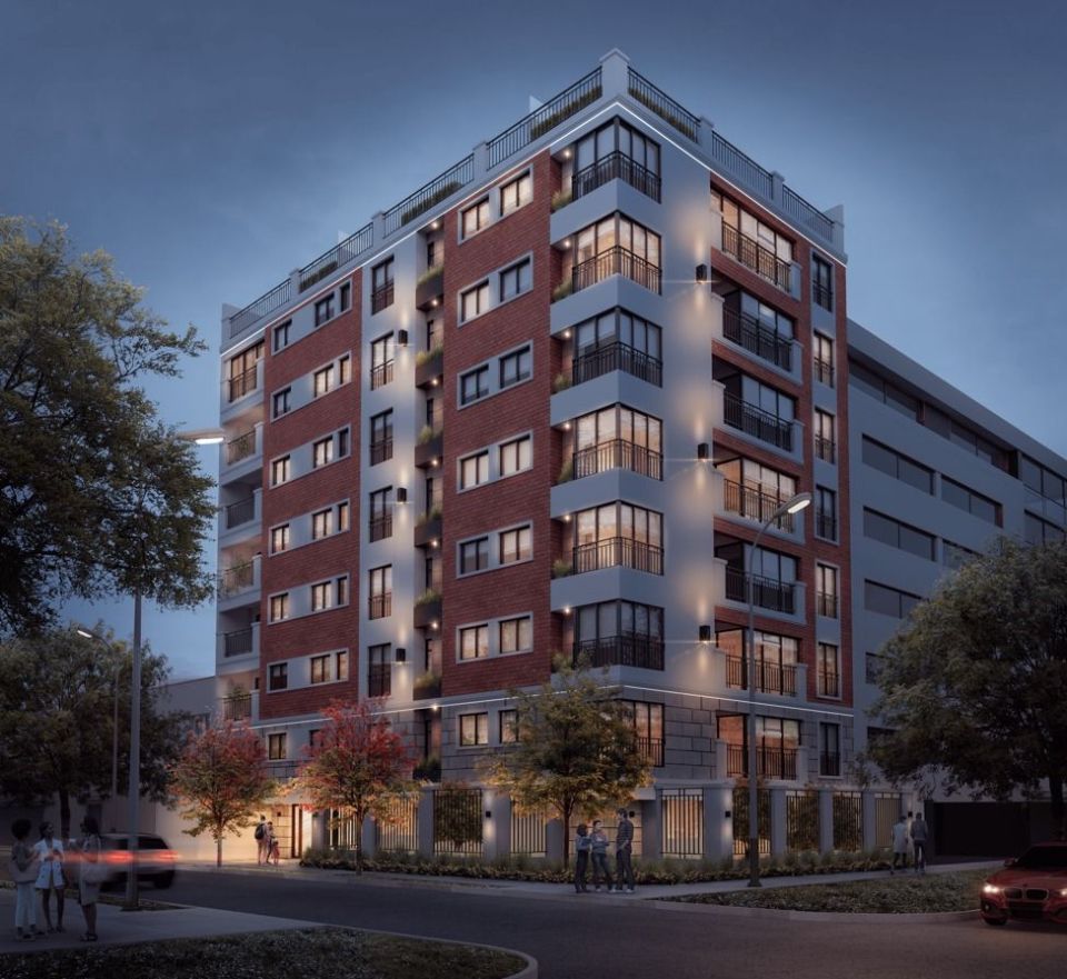 6 de 8: Moderna Fachada, Edificio en Esquina muy Iluminado