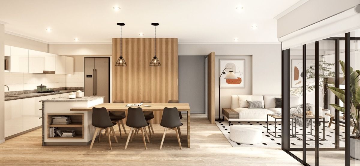 1 de 8: Preciosa Sala-Comedor con Cocina Abierta