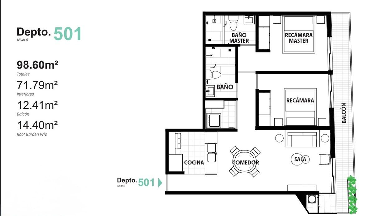 Apartamento em San Rafael, Cuauhtémoc, foto 7 de 8