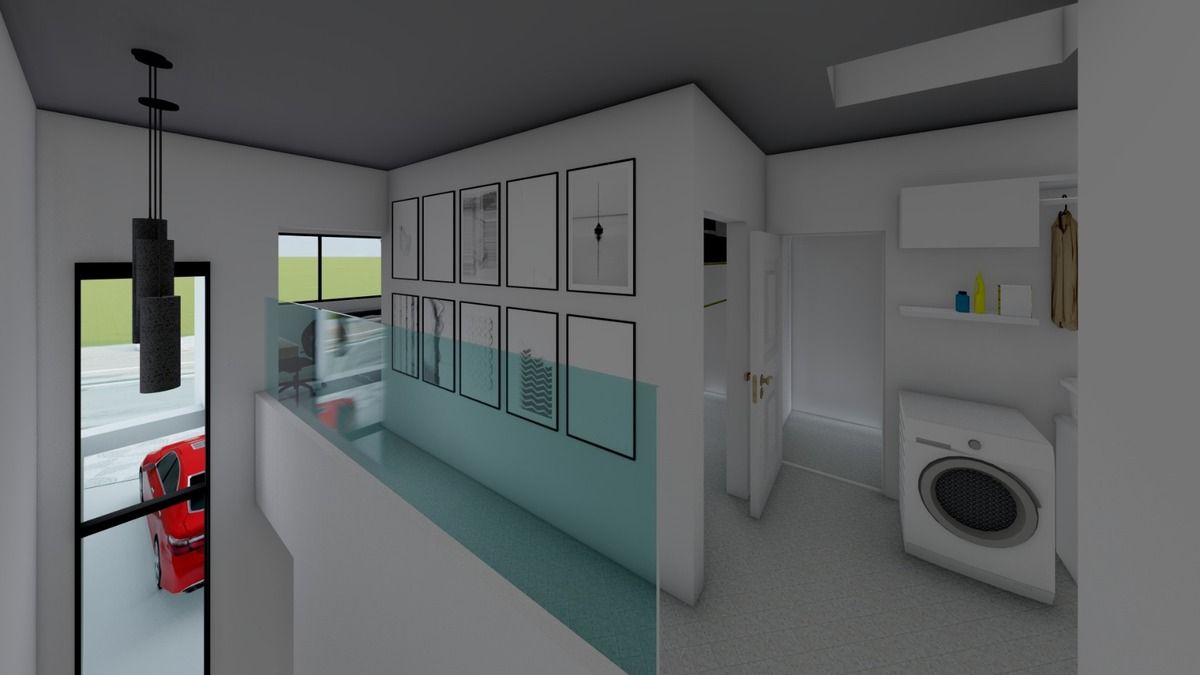 6 de 7: Área de lavar y barandal de segundo piso