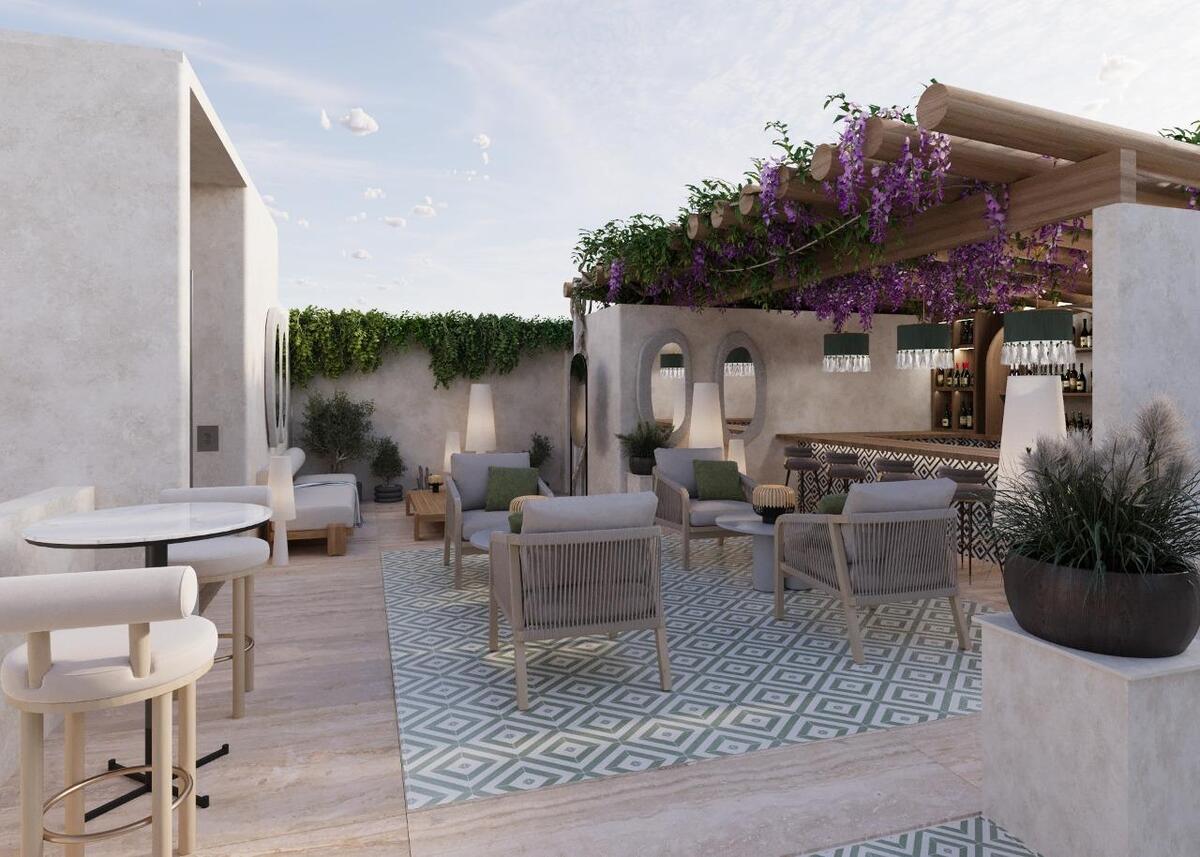 7 of 14: Bar y albercas en rooftop