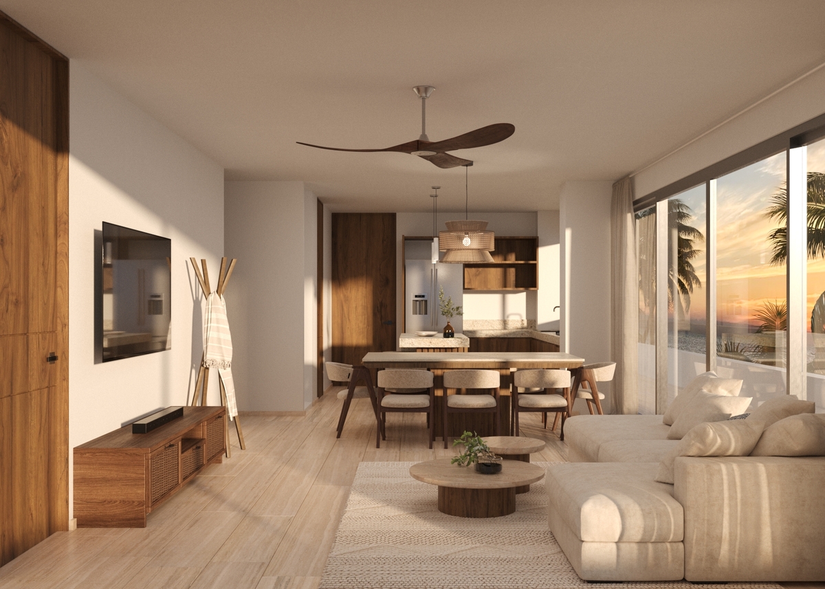 2 de 13: Sala, Comedor y Cocina