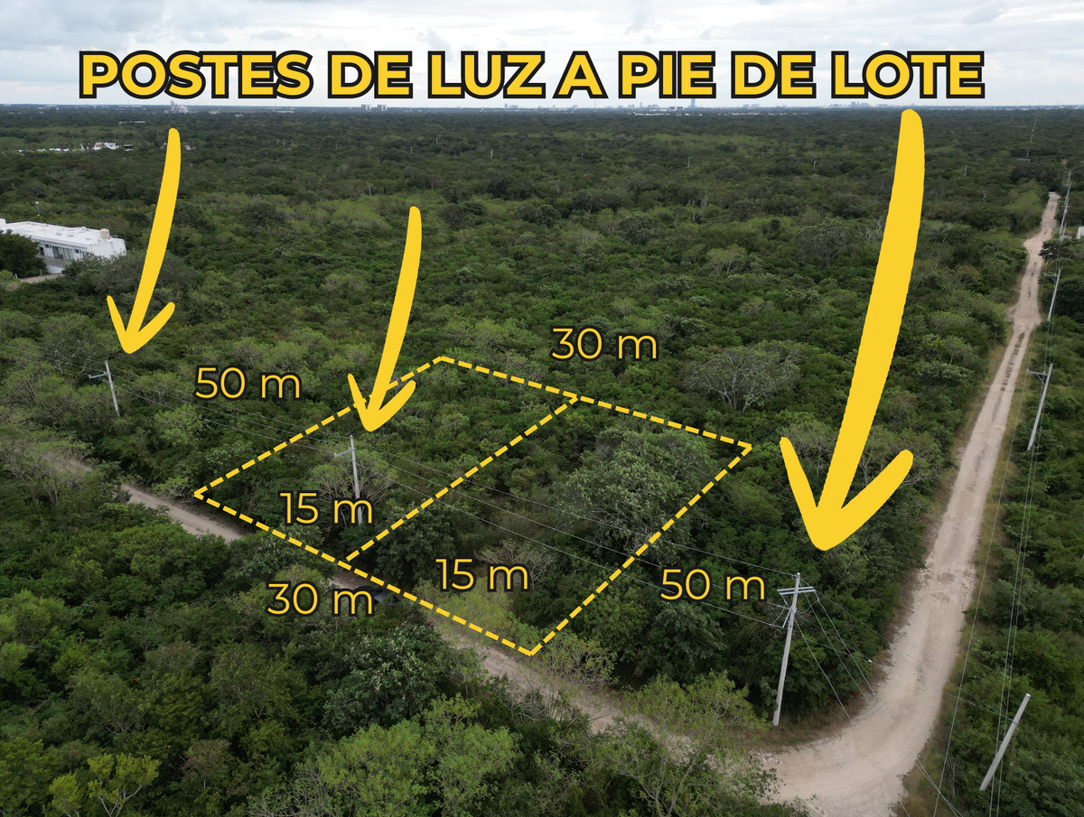 Terrenos en Komchén listos para construir, con luz — 750 m², orientación Norte.