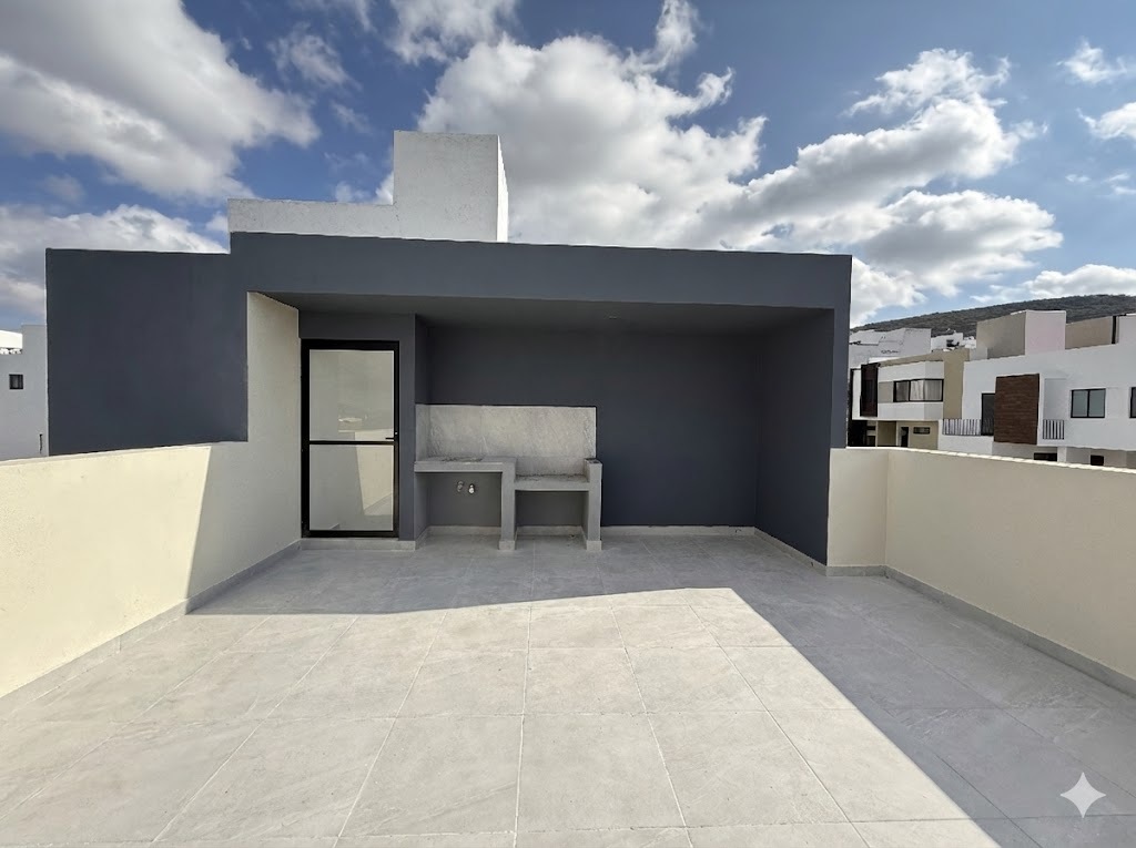 30 of 37: Roof garden con tarja y asador.