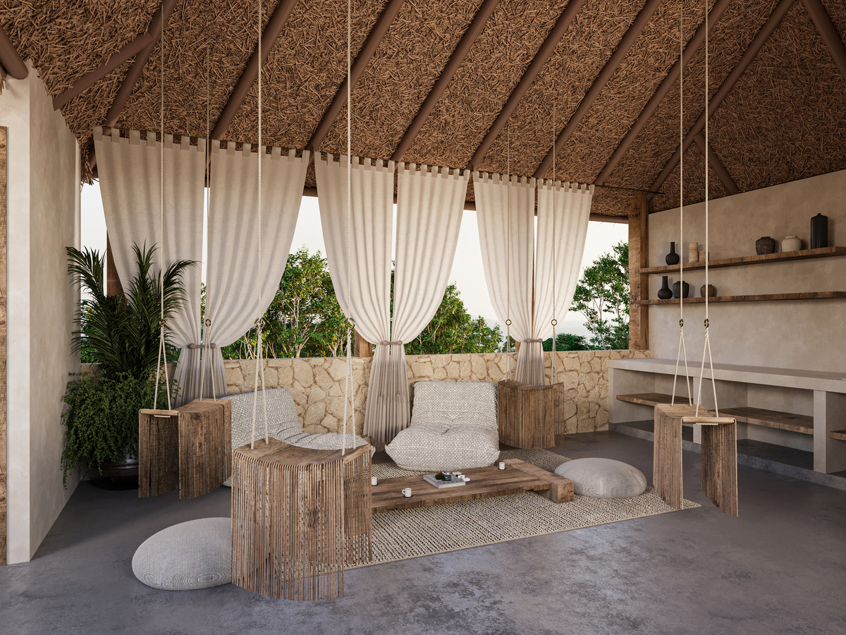 5 of 29: Covered rooftop lounge