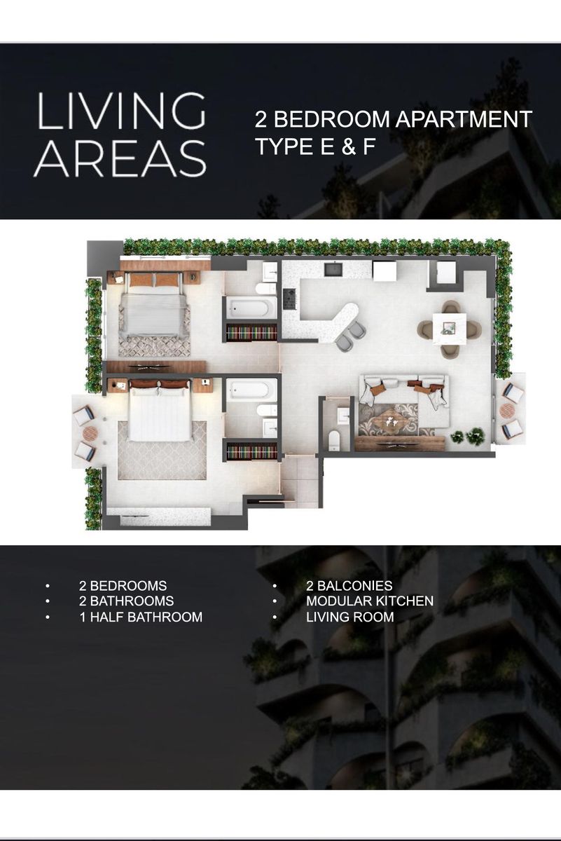 5 de 15: Unidad de 2 habitaciones